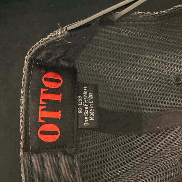 AG Logo Trucker Hat Adjustable Snapback OTTO Brand Gray & White - Picture 5 of 6